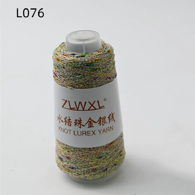 Woven silk threads handmade, 50 gram, gold and silver