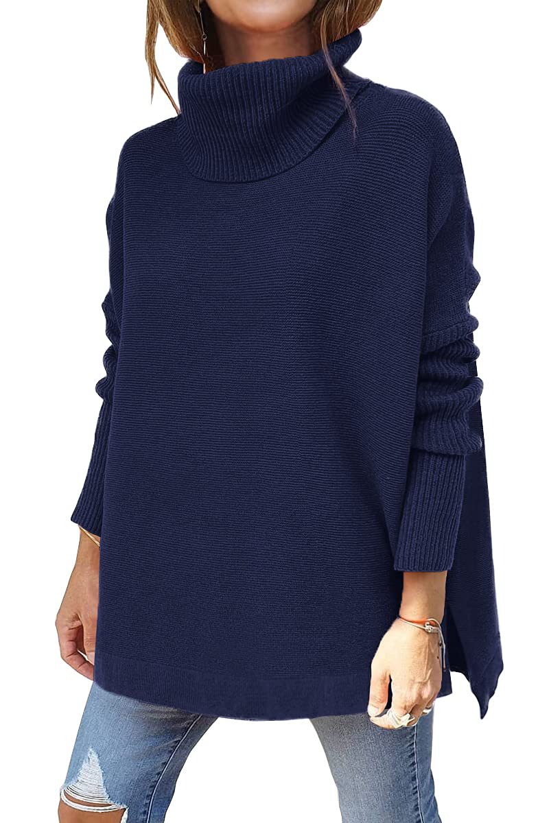 651g Weight Long Sleeve Sleeve Length Pullovers Placket Type Batwing Sleeve Sleeve Type Polyacrylonitrile Fiber Fabric Type Long Top Length Sweater Tops Type Daily Occasion Turtleneck Neckline Warm Function Slim Fit Type Solid Color Pattern Winter, Autumn Season Women'S Gender Patchwork Design Fashion Style Wholesale Women'S Fashion Solid Color Long Sleeve Patchwork Sweaters & Cardigans 26