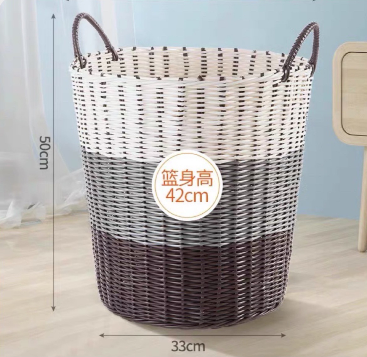 땋은 42cm 자작나무 흰색