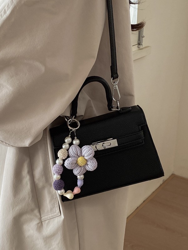 Bolso de mano de alta sensación para mujeres 2026 nuevo retro lichi Kelly bolso nicho lujoso mochila de hombro image 4
