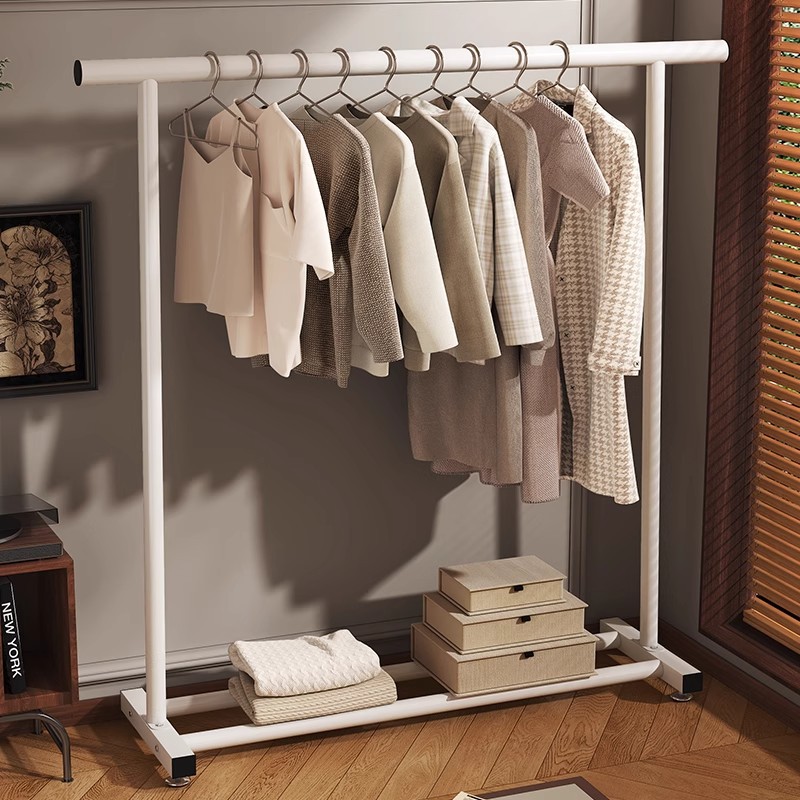 Clothes Drying Rack Floor-Standing Bedroom Balcony Wardrobe Clothes Drying Rack Indoor Household Movable Coat Rack Room Clothes Rack
