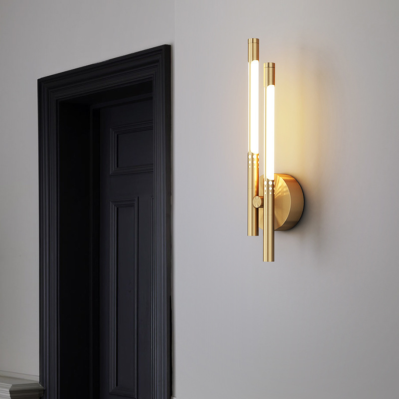 Luz de pared de palo de ayuda moderna simple pasillo luz de entrada nórdica moderna simple sala de estar dormitorio luz de cabezal de cama