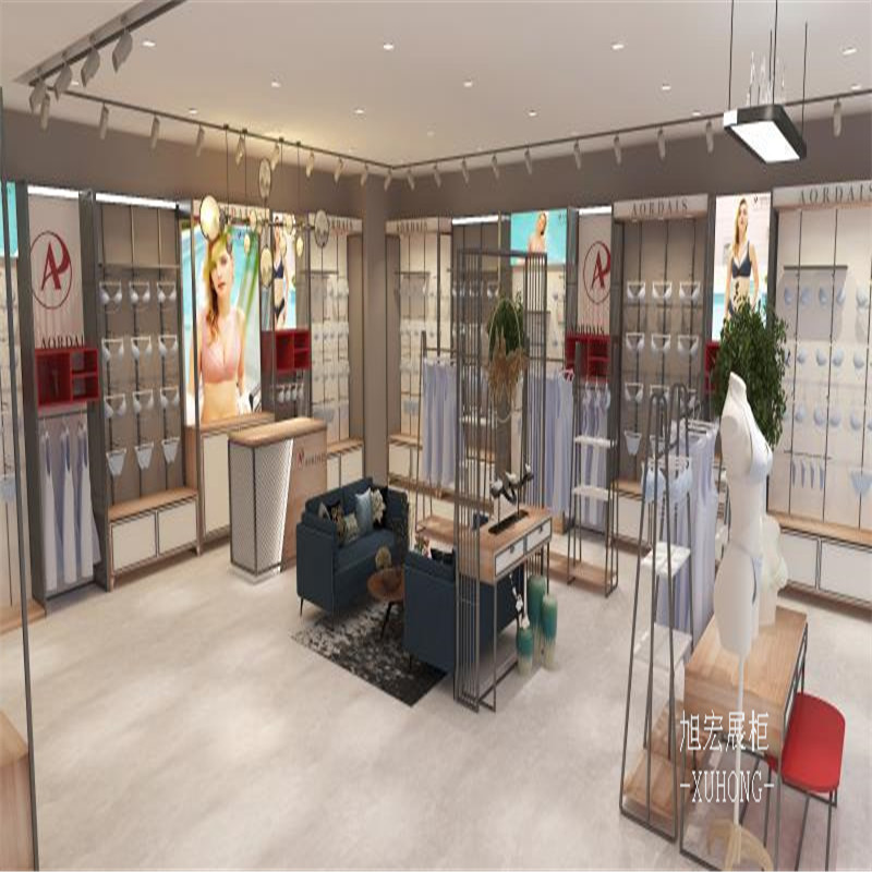 服装店家居服展柜木纹烤漆文胸展厅内衣货架内衣展示柜定制