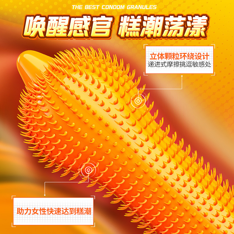 Condón al por mayor Shulemei Condón Juego de lengua de gato Meow Lengua Juego de puñaladas de partículas grandes Juego de muscos Fabricante de sexo para adultos