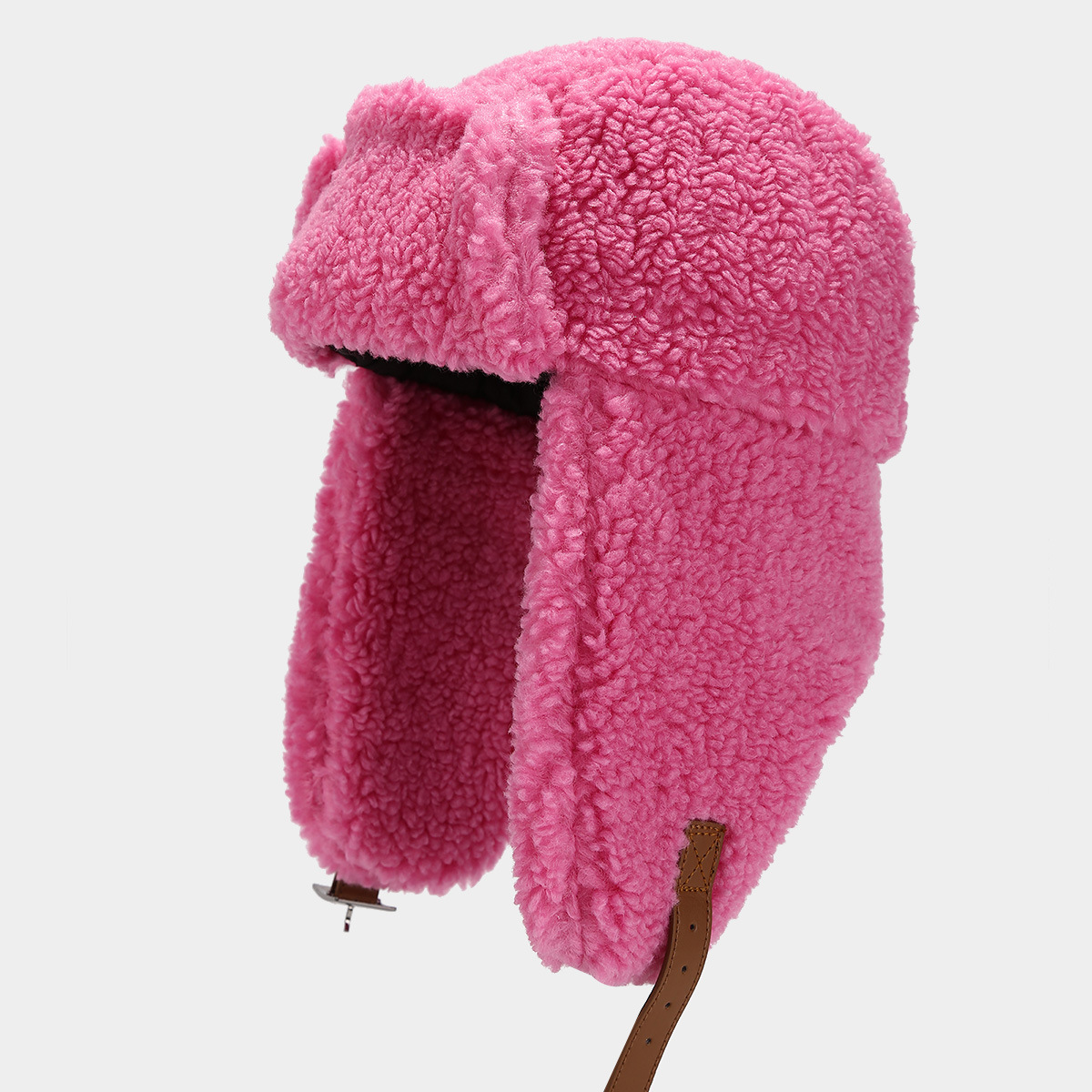 Gorra de cordero de invierno, sombrero Leifeng, tablero de marea para mujer, protector para los oídos a prueba de frío, gorro de esquí cálido para exteriores del noreste engrosado