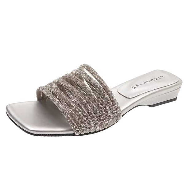 2026 verano nuevo tacones desgaste de alta sensación zapatillas de cinturón delgado fuera de casa usar zapatillas diarias cuadradas image 5