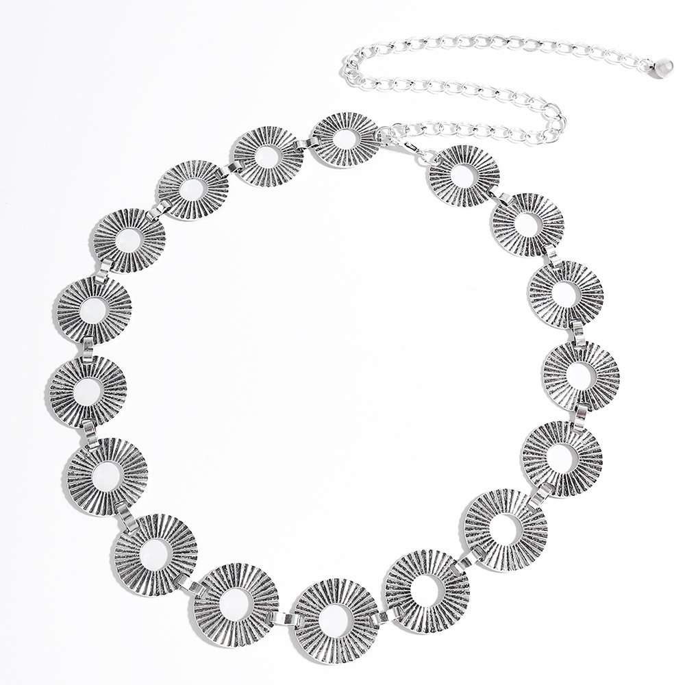 85g Weight Zinc alloy Buckle Material Waist Chain Classification Metal Material Round Pattern Unisex Gender Simple Style Style Lady Round Metal Unisex Chain Belts 4