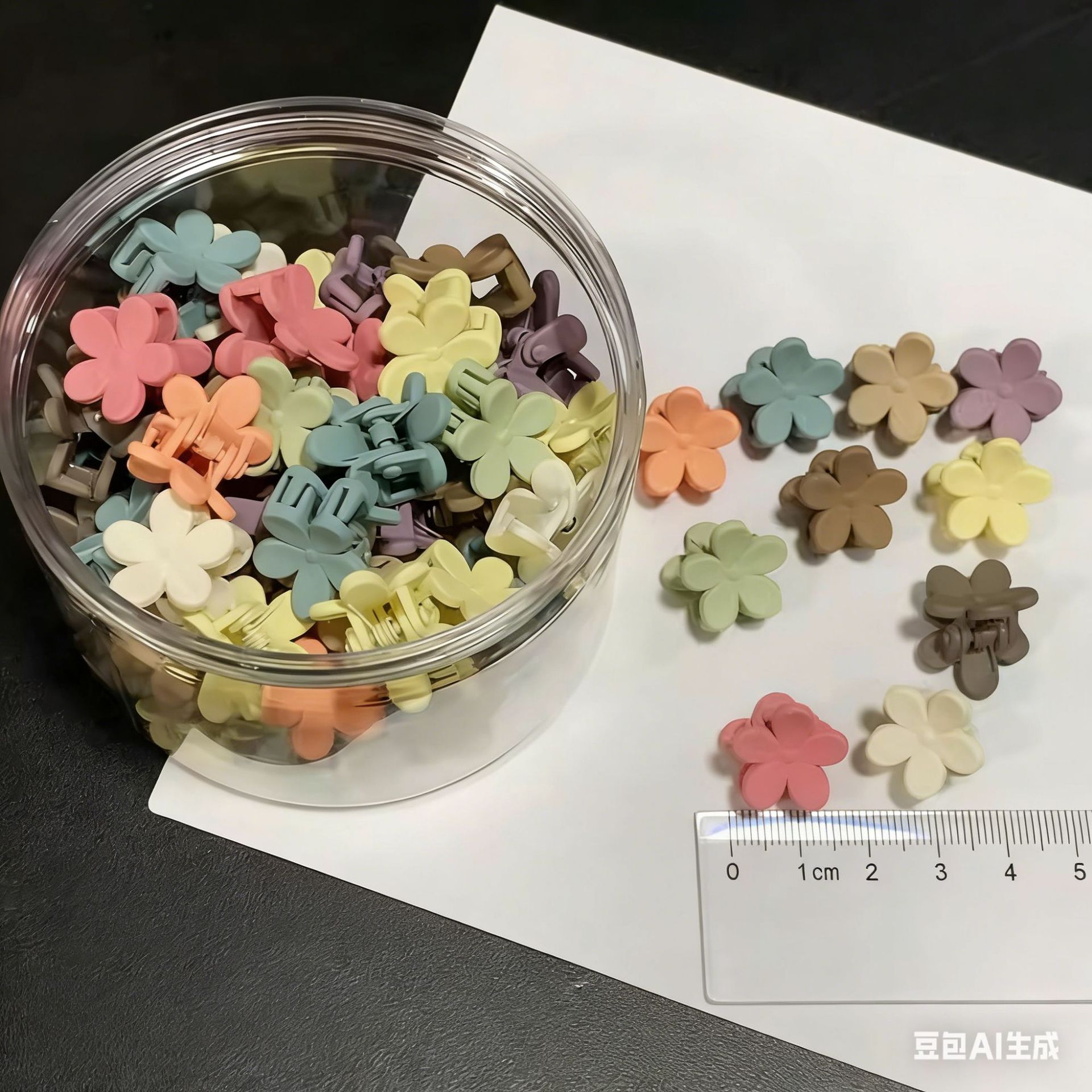 Horquilla mini flor de cinco pétalos, agarre trenzado para cabello, accesorios lindos para niñas