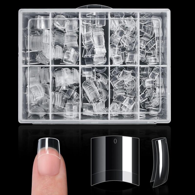 Acrylic Short Fake Nails 240 Pieces Boxed Transparent Color Cross-Border Wearable Nails Full Cover Square Nail Tips Acrylic Short Fake Nails 240 Pieces Boxed Transparent Color Cross-Border Wearable Nails Full Cover Square Nail Tips