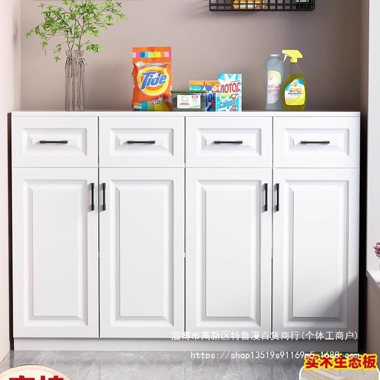 Solid wood balcony cabinet, storage cabinet, sunproof cabinet, low cabinet, bay window storage cabinet, waterproof shoe cabinet