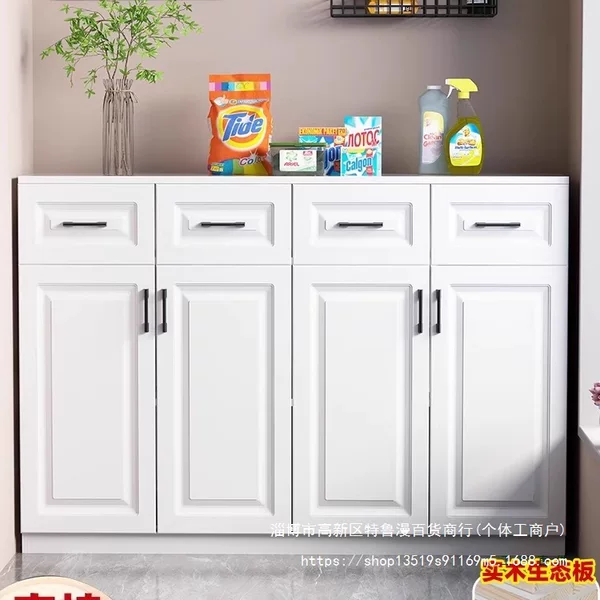 Solid wood balcony cabinet, storage cabinet, sunproof cabinet, low cabinet, bay window storage cabinet, waterproof shoe cabinet