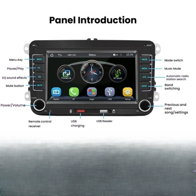 Cross-Border 7inch Compatible with Volkswagen Mp5 Smart Bluetooth Radio Car Player Wireless Carplay