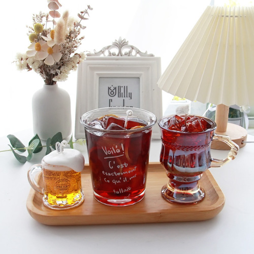 Summer Beverage Tea Beverage Coffee Small Beer Mini Handle Cup English Flip Cup Aromatherapy Candle Candle Holder Cup