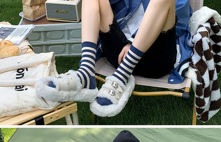 Women's Streetwear Stripe Polyester Polyacrylonitrile Fiber Crew Socks A Pair display picture 5