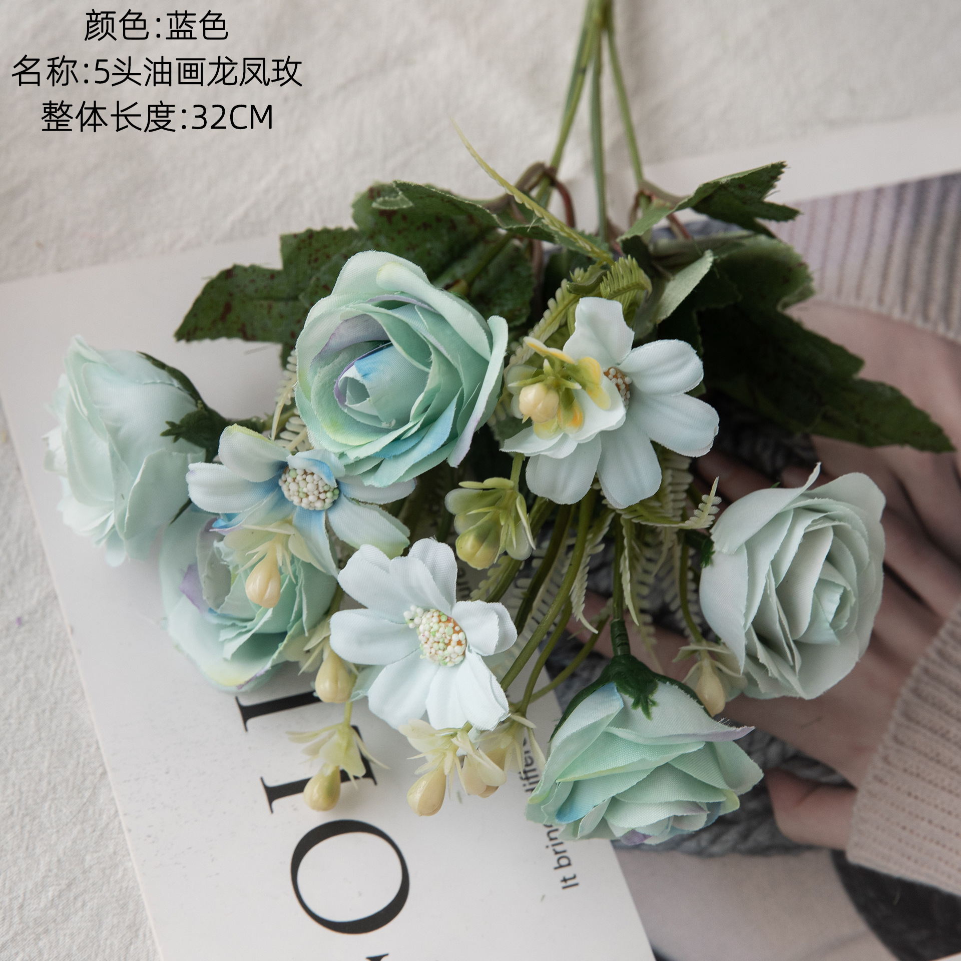Ramo de rosas, fabricante de flores artificiales, flores falsas, plantas verdes, decoración de bodas, manualidades, flores artificiales portátiles al por mayor para exportación.