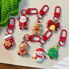 Q版アニメクリスマスキーホルダーかわいいヘラジカサンタクロースのかばんストラップ
