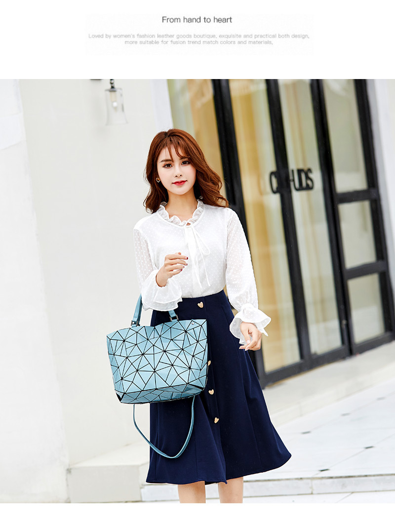 Summer new geometric Lingge bucket 2023 women's bag random lattice single shoulder_voghion.com