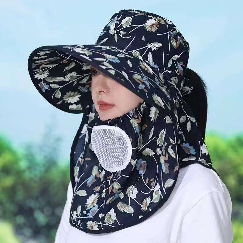 Zomerhoed voor dames met brede rand uv-bescherming winddicht_voghion.com