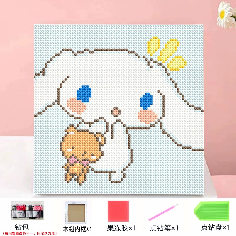 Набор алмазной мозаики DIY Kuromi и мультфильмы 20×20 см, рамка-наклейка, детское творчество