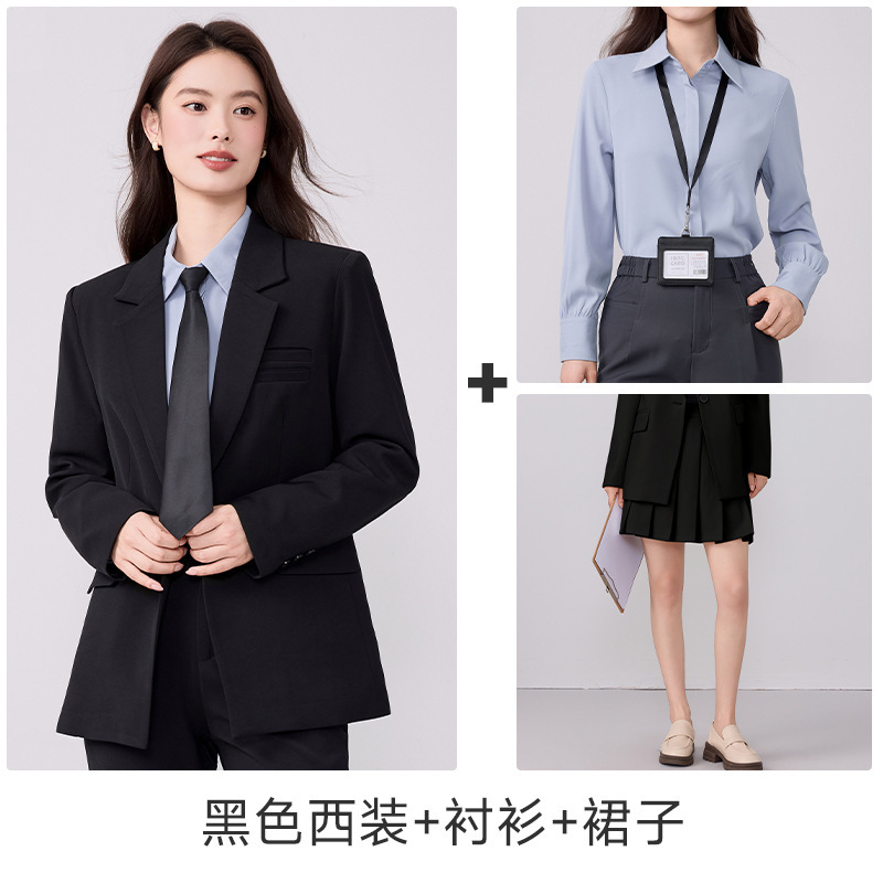 灰色西装套装女2025新款春秋气质高级感职业装正装工作服西服外套|undefined