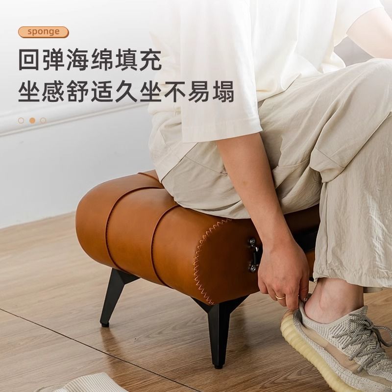 リビングルームのコーヒーテーブル、ソファスツール、家庭用靴交換スツール、玄関ドアのソフトシートスツール、卸売モダンでシンプルなインターネットセレブのコーヒーテーブルロースツール|undefined