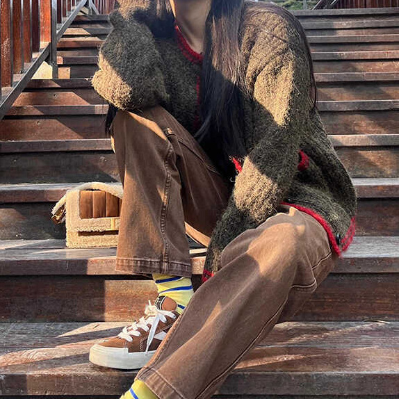 24 Dongpuyuan Zhang Jingyi, la misma camisa de punto, otoño de 2024 nuevo borde francés image 3