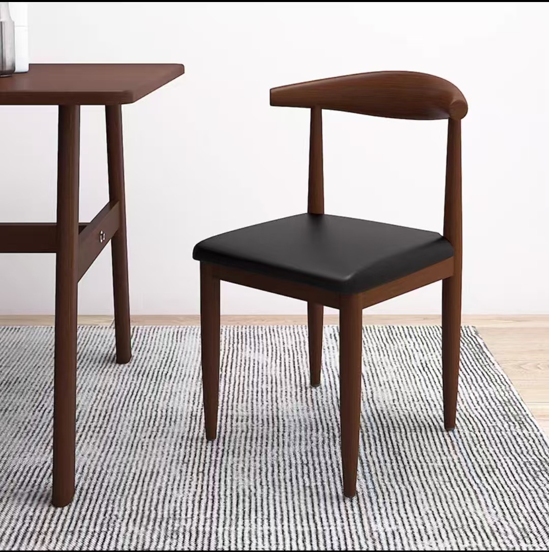 Silla de comedor, taburetes domésticos, mesa de comedor moderna y minimalista, silla de corn de hierro forjado, silla de recepción comercial, silla de oficina