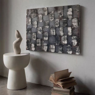 Afc.Art "Seeking Shadows" Pure Hand-Painted Oil Painting Living Room Abstract Wabi-Sabi Style Hanging Painting Entrance Decorative Painting Stereo Painting