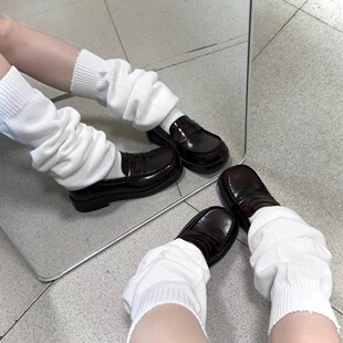 JK Japanese Flat Bubble Socks School for Widened Slimming Creamy White Foot-in-the-leg Elephant Socks