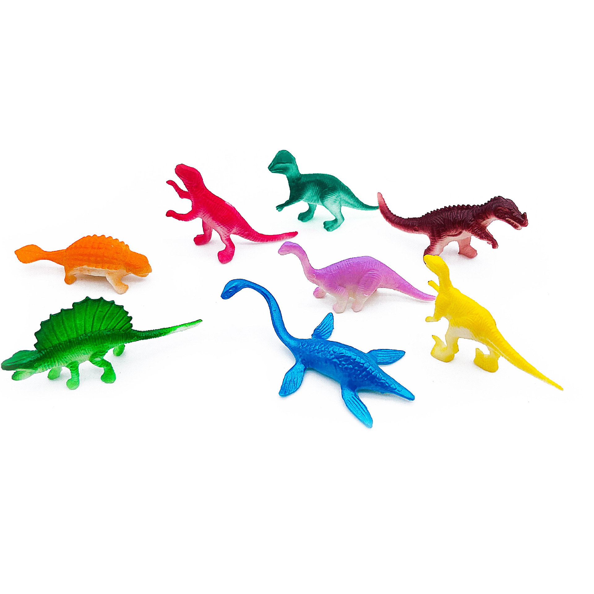 Cross-border OPP transparent bag packing mini dinosaur toy children's simulation animal Ankylosaurus Brachiosaurus stegosaurus model