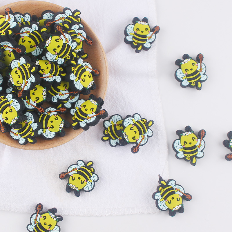 Productos creativos para bebés DIY abejas joyas de silicona tetas de bebé anti-caída cadena de dientes molares accesorios de pulsera de diente