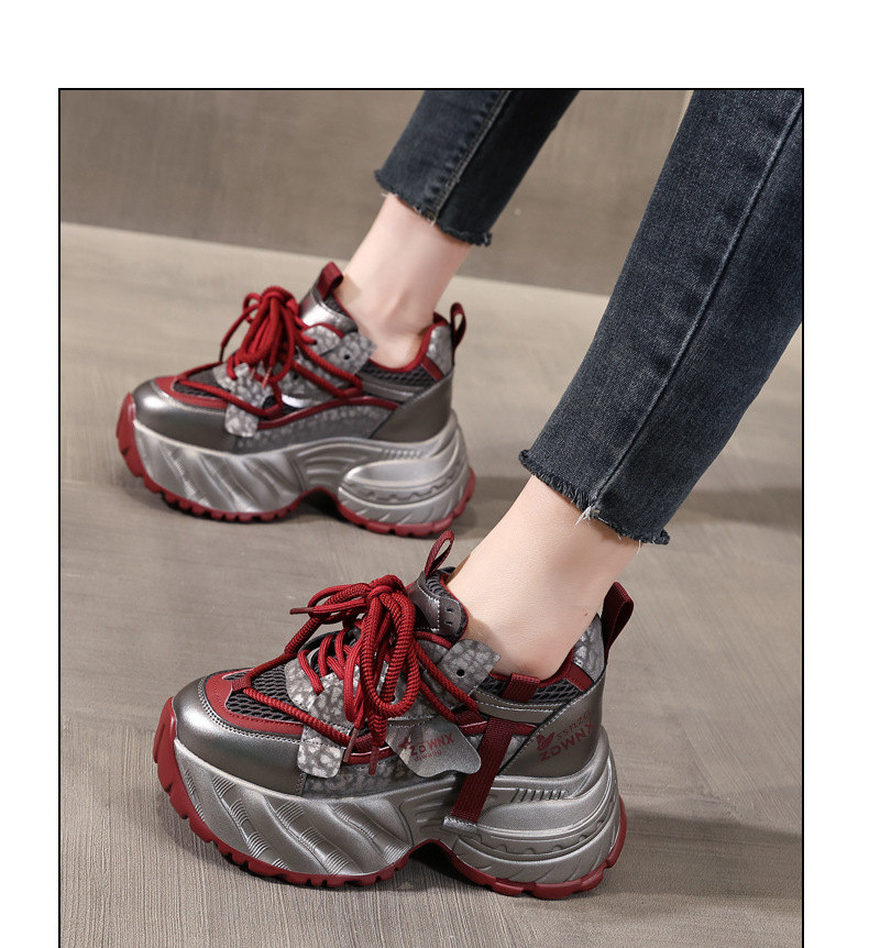 Giày sneaker nữ đế xuồng trắng thời trang, đế dày tăng chiều cao 9.5 cm — màu be chi tiết 12