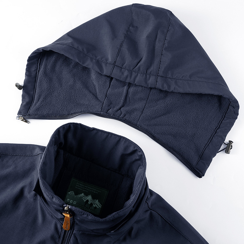 2024 otoño invierno chaqueta chaqueta hombre al aire libre chaqueta casual de tamaño grande chaqueta hombre de mediana edad con chaqueta de asalto con capuz