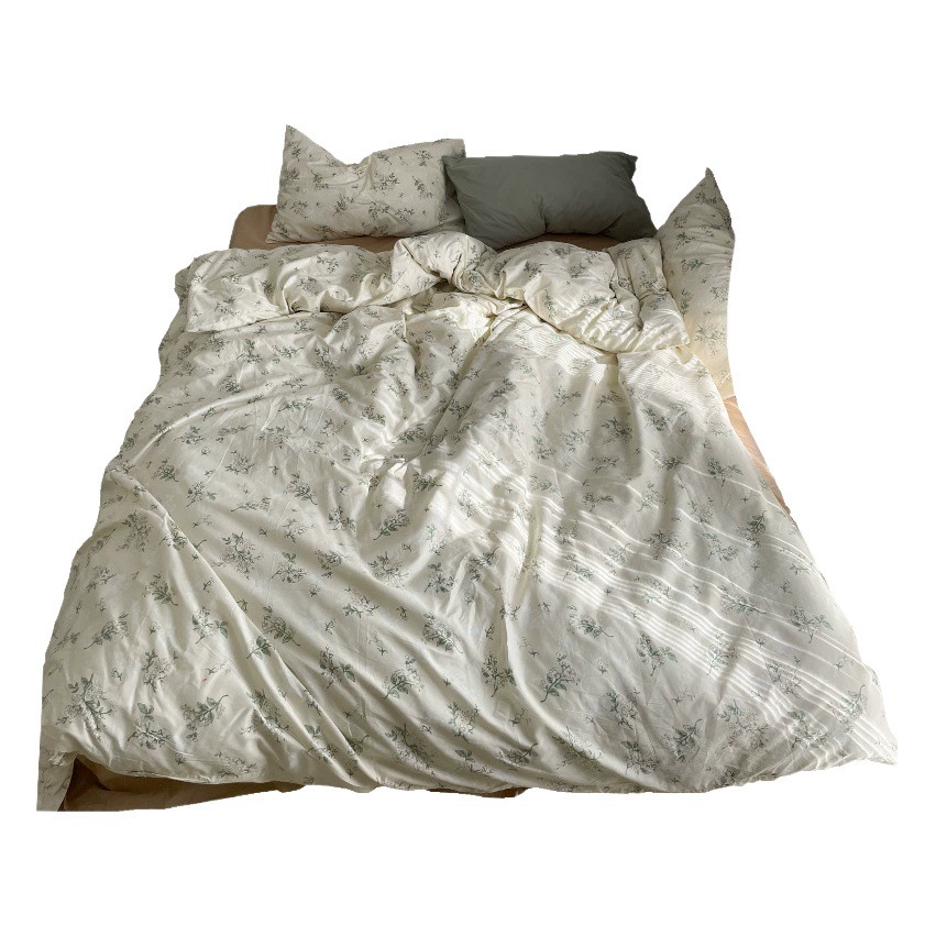 Прямые поставки с фабрики ретро Цветочная хлопковая кровать из четырех предметов пододеяльник шляпа для кровати общежитие Комплект из трех предметов