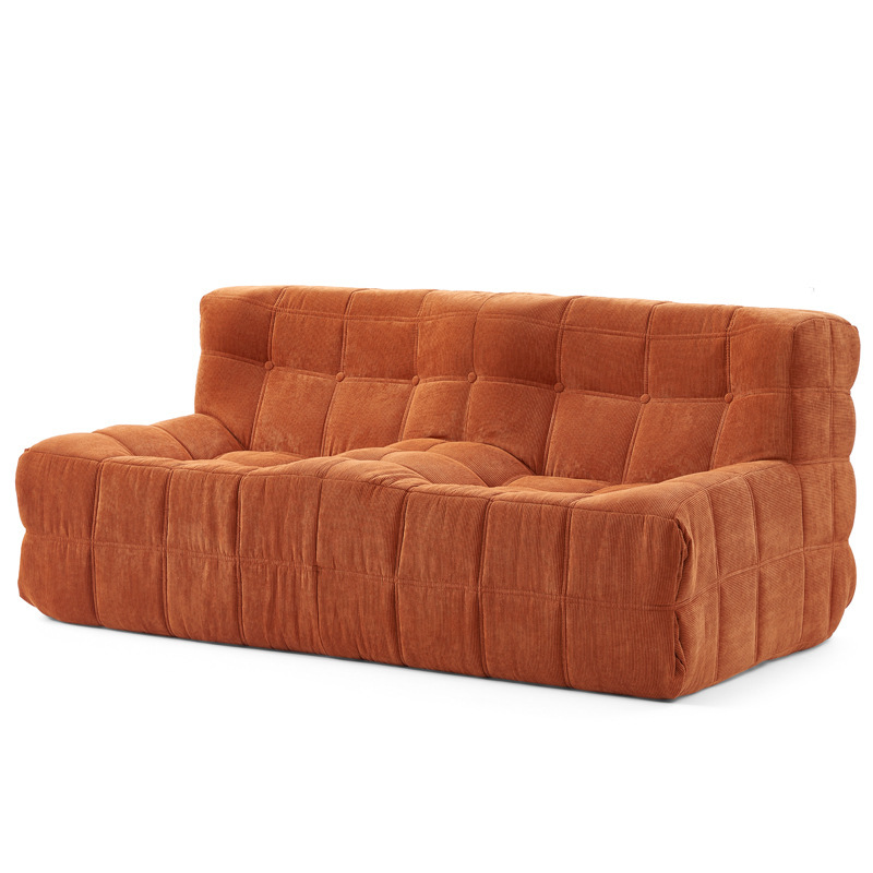 Sofá de compresión transfronterizo Waffle Single Double Caterpillar Pana Diseñador Lazy Tofu Block Sofá