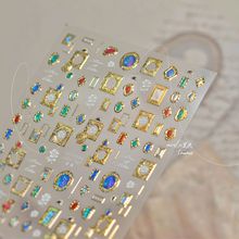 tomoni金属美甲贴纸 莫失合作款 爆款文具手机指甲贴金属宝石贴纸