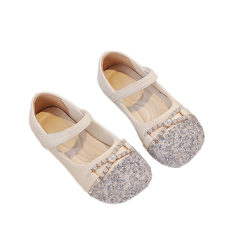 Zapatos de cuero suaves de niñas primavera y verano 2026, nuevos zapatos de diamante Lefour, moda, zapatos de princesa, zapatos de rendimiento planos image 6