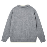 2026秋季运动风格圆领罗纹底摆宽松型长袖男针织衫透气腈纶面料，男装针织衫/毛衣，星座614