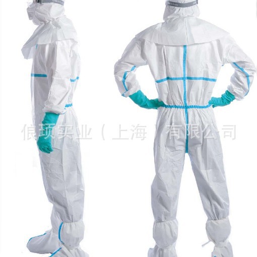 白色 胶条服隔离衣 连体防护服防护胶条靴套