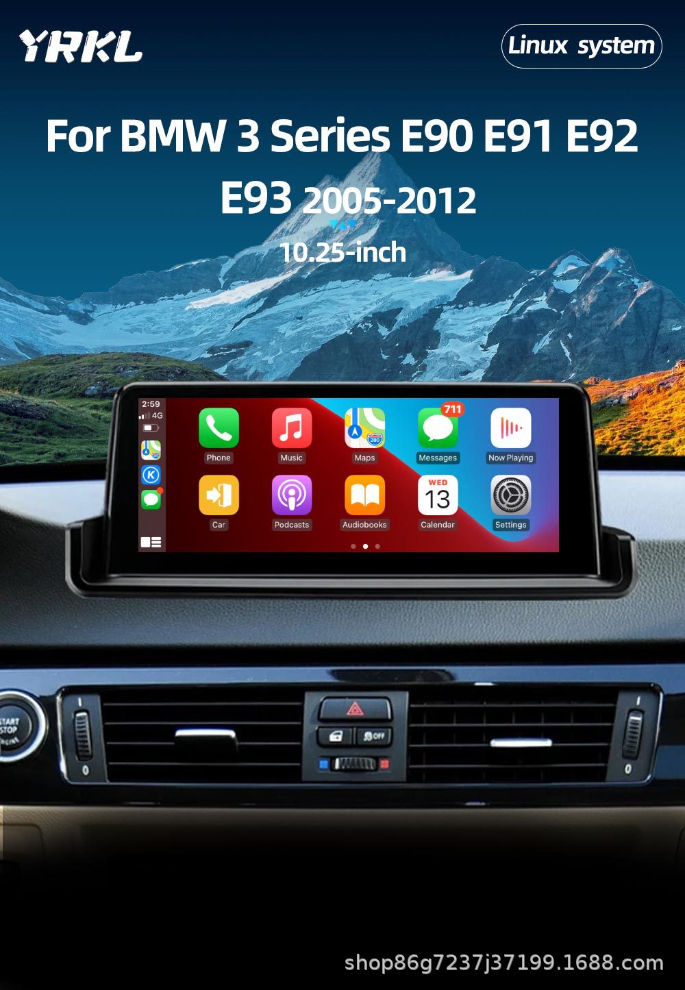 Suitable for Bmw 3 Series E90 E92 10.25inch Car Navigation Central Control Large Screen Navigation All-In-One Android Car System
