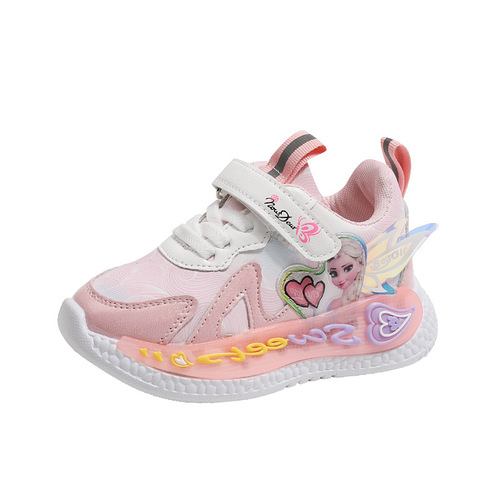 New Children's Sports Shoes with LED Lighting for Girls, Exports, Flash Shoes for Students, Casual Shoes for Middle and Small Children, Baby Shoes with Lights