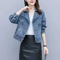 Tide, джинсовая короткая осенняя куртка для отдыха, корейский стиль, оверсайз, свободный крой