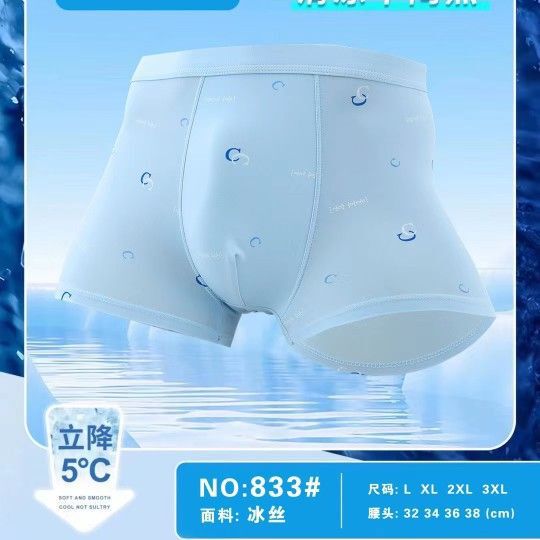 Summer Ice Silk Men's Underwear New Style New Boxer Men's Cross-Border Underwear Factory Direct Sales Cool Good Quality Yj