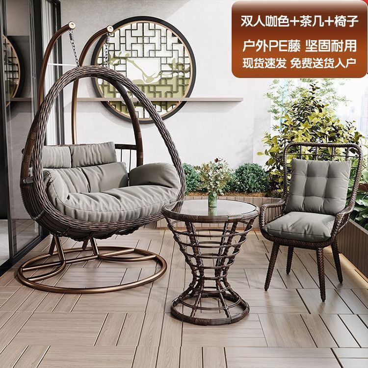 屋内スイングハンギングチェアホームリビングルームバルコニー屋外中庭ハンギングバスケットチェア怠惰なソファロッキングチェアハンモック籐椅子|undefined