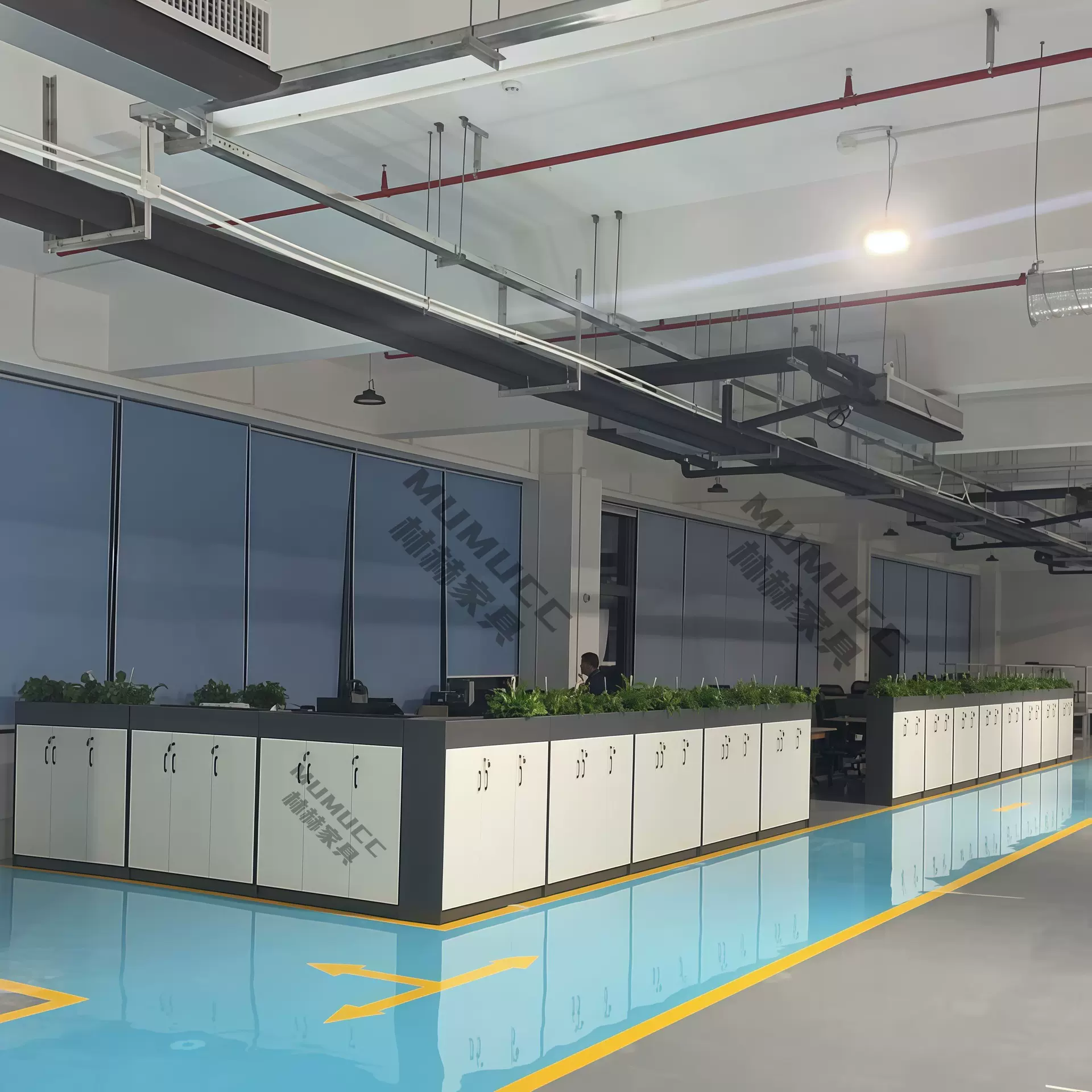 深圳办公室隔断柜简约现代花槽矮柜双面木质花草柜文件资料柜组合