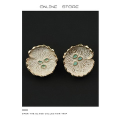 Lotus Leaf Metal Button, Small Perfume Lady Style Collarless Shirt Cardigan Knit Sweater Simple Decorative Button, Small Button