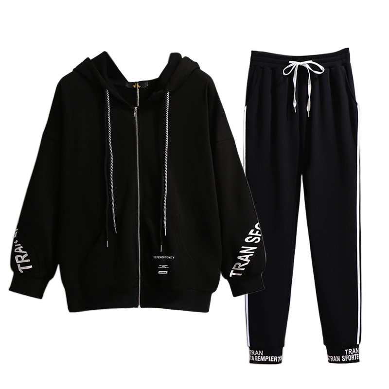 Dameskleding Extra grote maten dames brief vest trui slim sport legging herfst dik meisje mode pak vrouwelijk_voghion.com