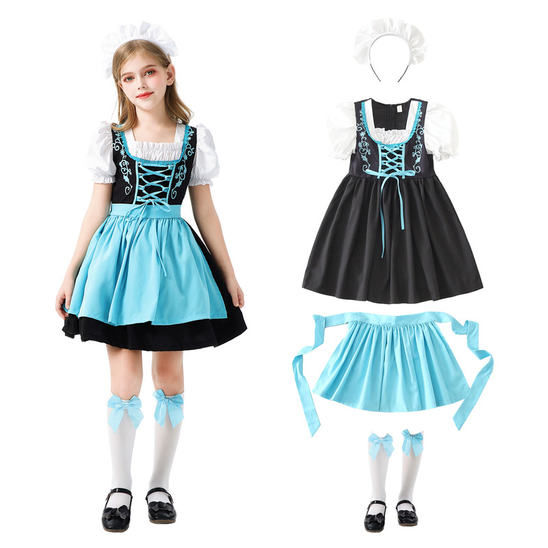 ハロウィンバイエルン子供衣装ドイツオクトーバーフェストメイド衣装女の子ギャザースカート|undefined