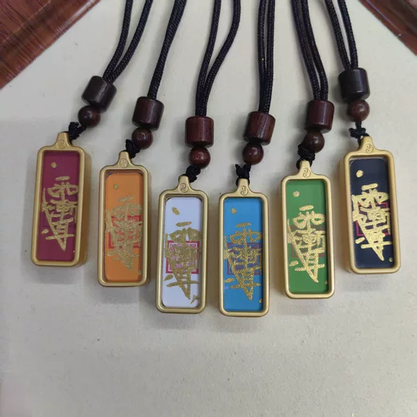 Longhushan Taoist 1*3 small thangka hand-painted with gold and purple symbol, portable pendant, tourist attraction souvenir gift