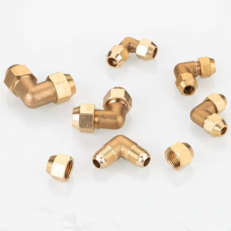 铜扩口外丝弯头 喇叭口直角接头 双头扩口弯头